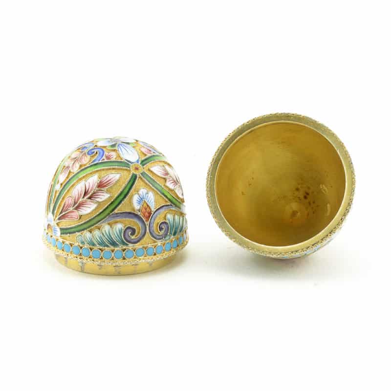 A Russian silver gilt & shaded cloisonné enamel Easter egg, Maria Semenova - Image 3