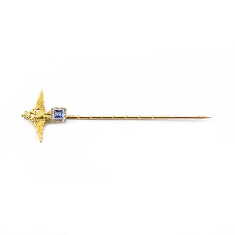 A Fabergé diamond- & sapphire-set gold Imperial presentation tie or stick pin - Image 4