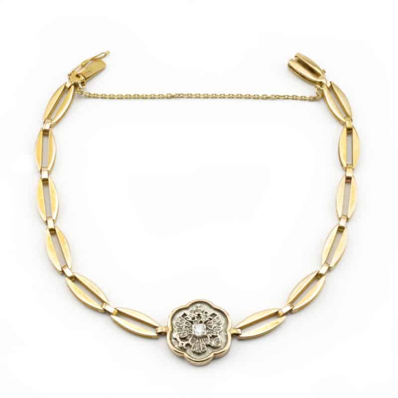 A rare Russian Imperial presentation gold, diamond, & guilloché enamel bracelet - Image 4