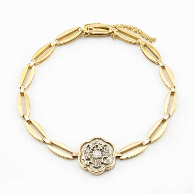 A rare Russian Imperial presentation gold, diamond, & guilloché enamel bracelet - Image 3