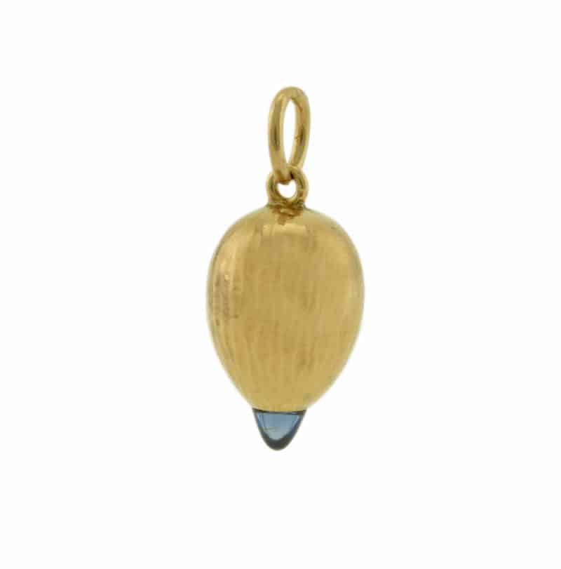 Antique Russian gold and sapphire miniature pendant Easter egg