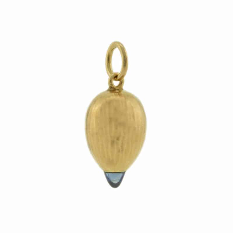 Antique Russian gold and sapphire miniature pendant Easter egg - Image 2