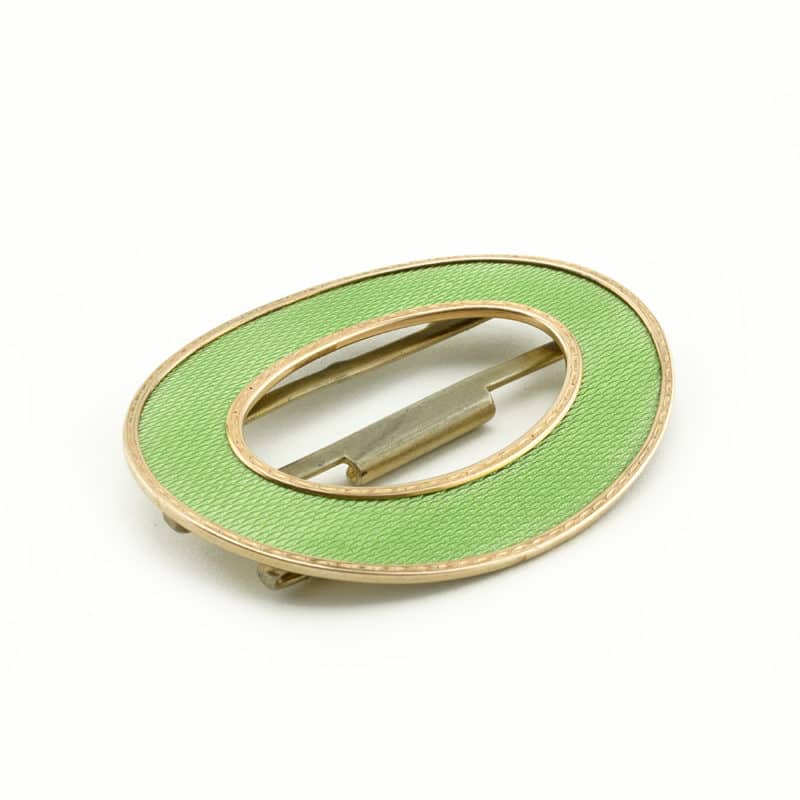 A Fabergé gold-mounted gilded silver & guilloché enamel belt buckle, workmaster Henrik Wigström - Image 4