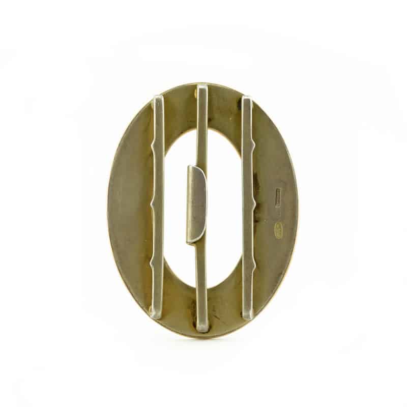 A Fabergé gold-mounted gilded silver & guilloché enamel belt buckle, workmaster Henrik Wigström - Image 2