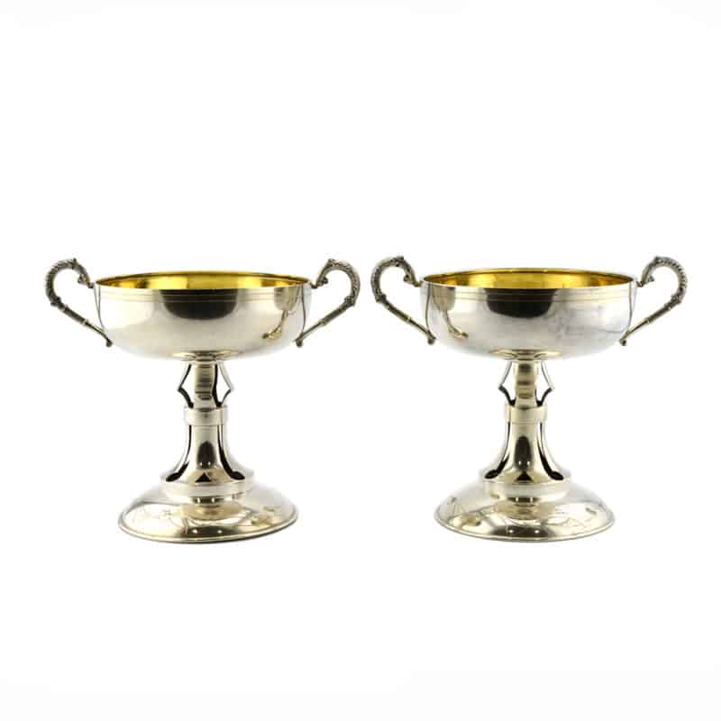A Pair of Russian Silver Two Handled Cups, Adrian Ivanov