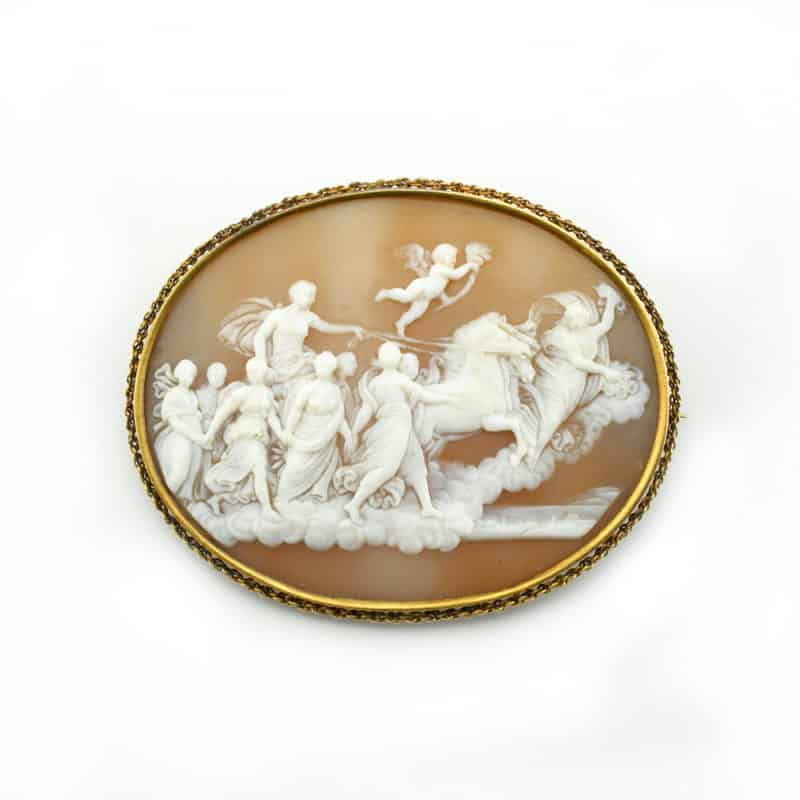 A finely carved mid-19th century cameo after Guido Reni’s Aurora