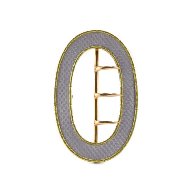 Faberge Gold, Silver and Enamel Belt Buckle