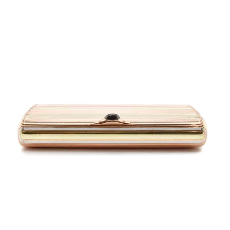 A Fabergé two-color gold & enamel cigarette case with cabochon sapphire thumbpiece - Image 2