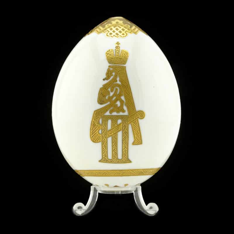 An early Alexander III porcelain Imperial presentation Easter egg
