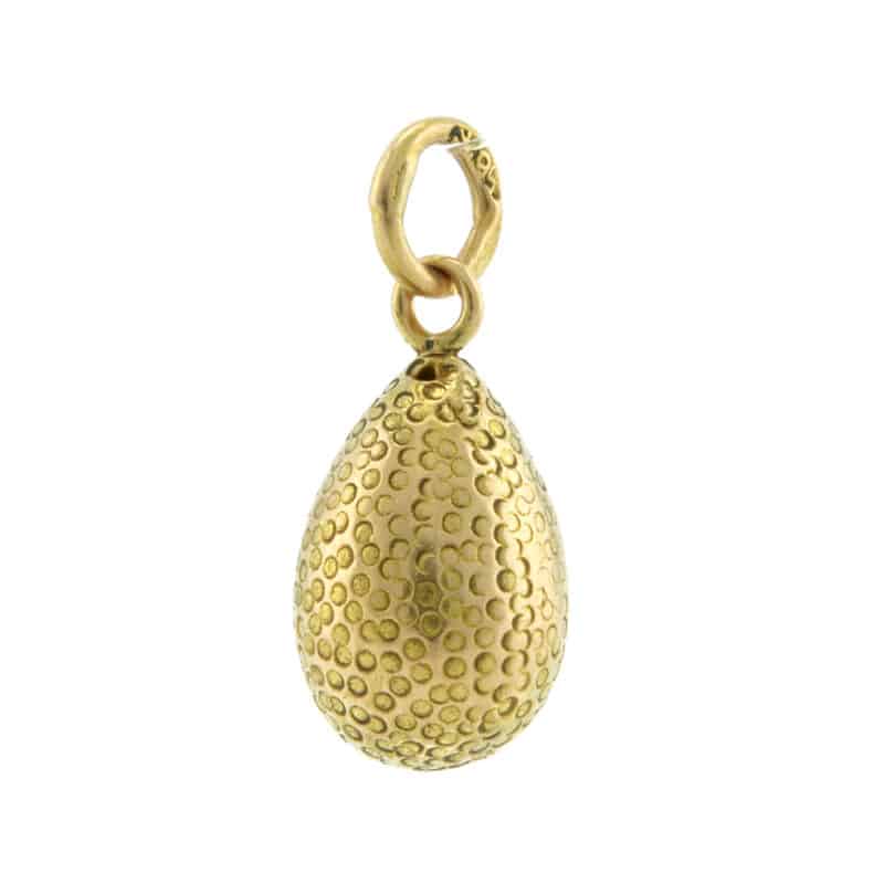 An antique Russian gold & sapphire pendant egg - Image 2