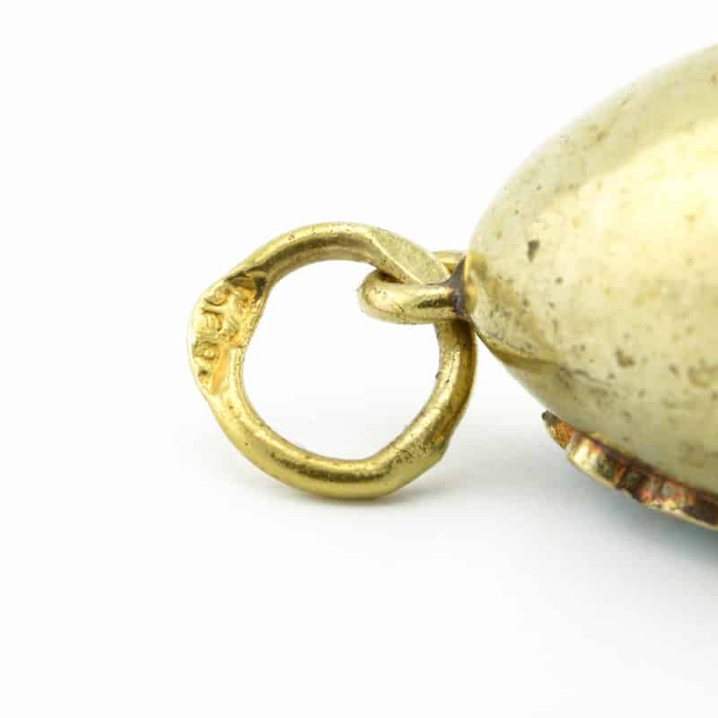 An antique Russian turquoise & pearl-set gold miniature pendant egg - Image 4