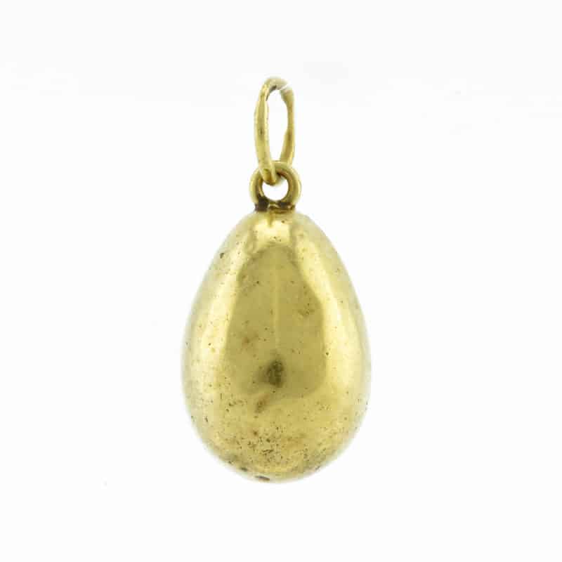 An antique Russian turquoise & pearl-set gold miniature pendant egg - Image 2
