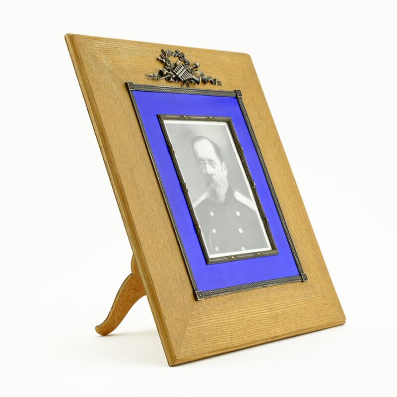 A Faberge Silver, Enamel and Wood Photograph Frame, Workmaster Henrik Wigstrom - Image 2