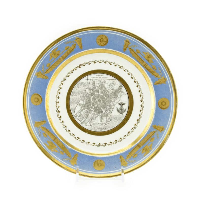 A Rare porcelain cartographic cabinet plate