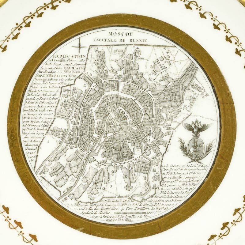 A Rare porcelain cartographic cabinet plate - Image 2