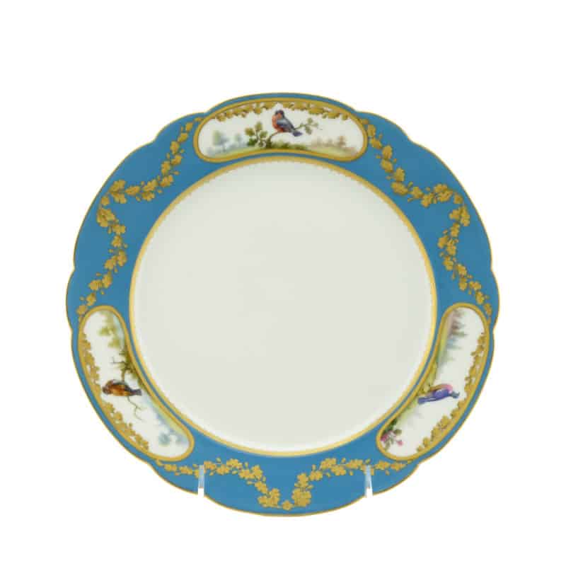A Russian porcelain dinner plate from the Alexandrinsky Turquoise Service