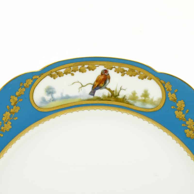 A Russian porcelain dinner plate from the Alexandrinsky Turquoise Service - Image 3