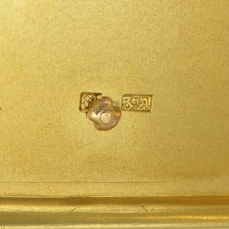 A Russian jeweled gilded silver & guilloché enamel Imperial presentation cigarette case, the Third Artel - Image 11