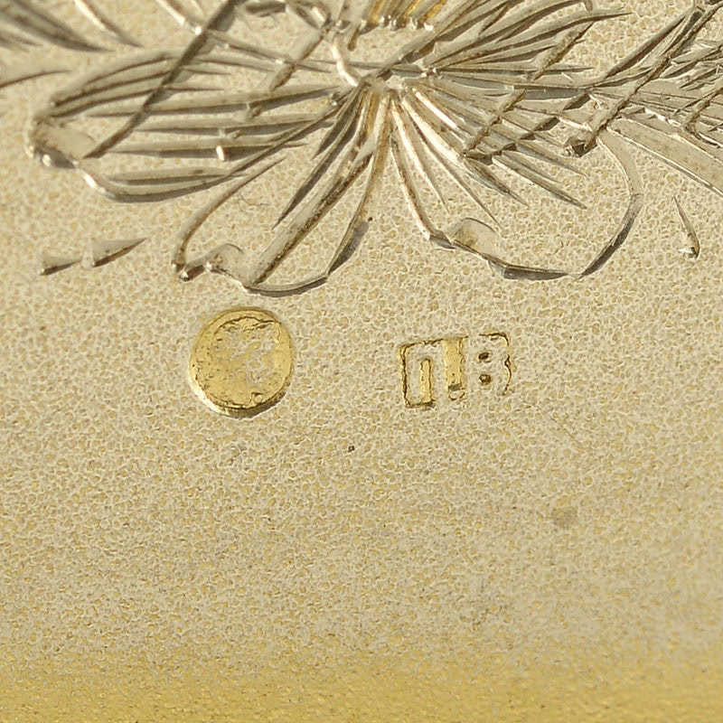 Russian antique silver cigarette case set with a 1732 coin from the period of Empress Anna - Image 7