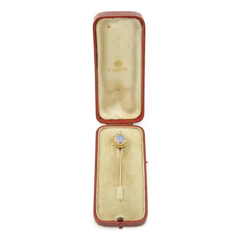Grand Duchess Elizabeth Feodorovna: A very rare Fabergé diamond-set gold & enamel Imperial presentation stick pin - Image 2