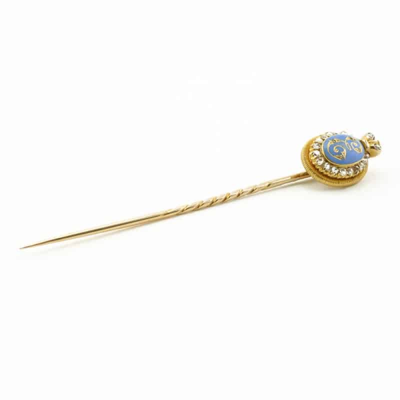 Grand Duchess Elizabeth Feodorovna: A very rare Fabergé diamond-set gold & enamel Imperial presentation stick pin - Image 3