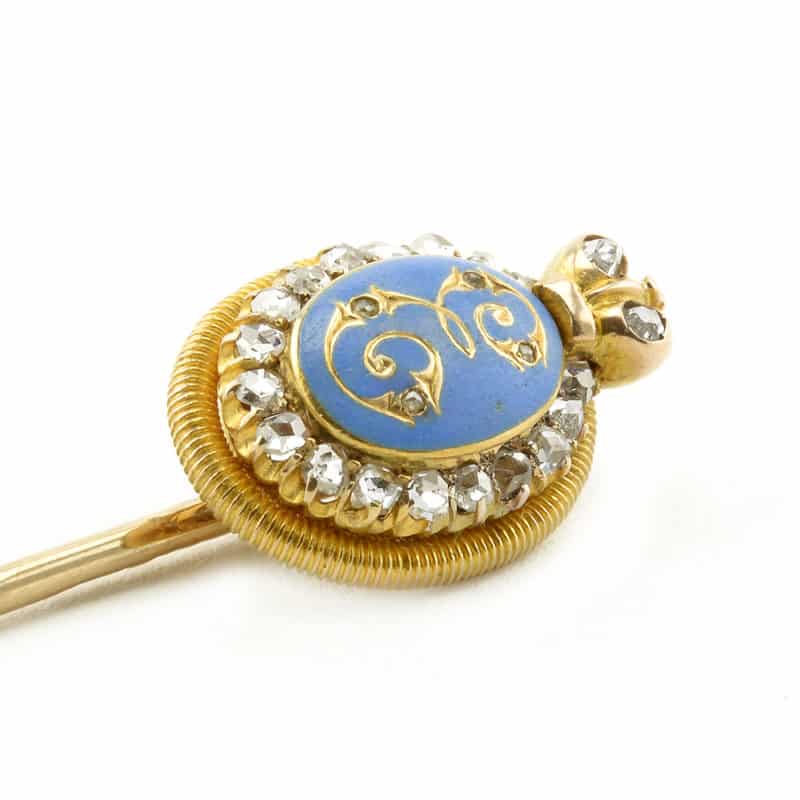 Grand Duchess Elizabeth Feodorovna: A very rare Fabergé diamond-set gold & enamel Imperial presentation stick pin - Image 4