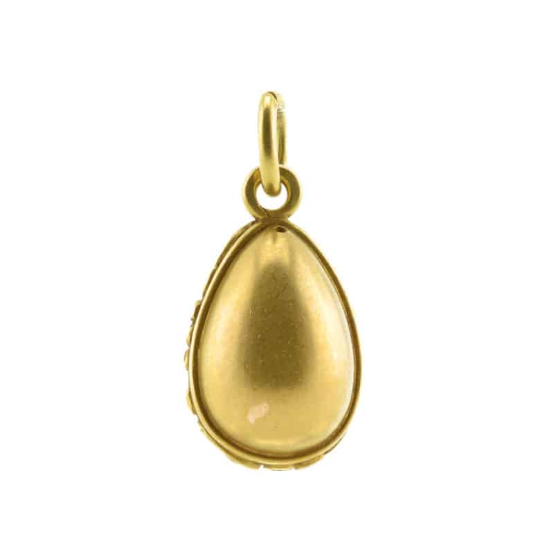 A Russian Gold, Diamonds & Cabochon Miniature Pendant Egg - Image 6