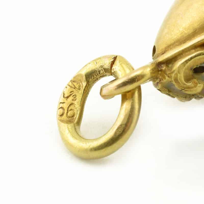 A Russian Gold, Diamonds & Cabochon Miniature Pendant Egg - Image 2