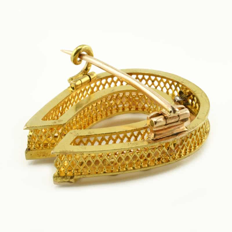A Russian pearl-set gold horseshoe brooch - Image 4