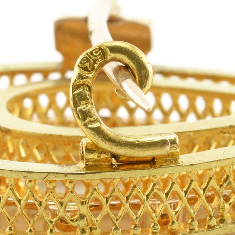 A Russian pearl-set gold horseshoe brooch - Image 5