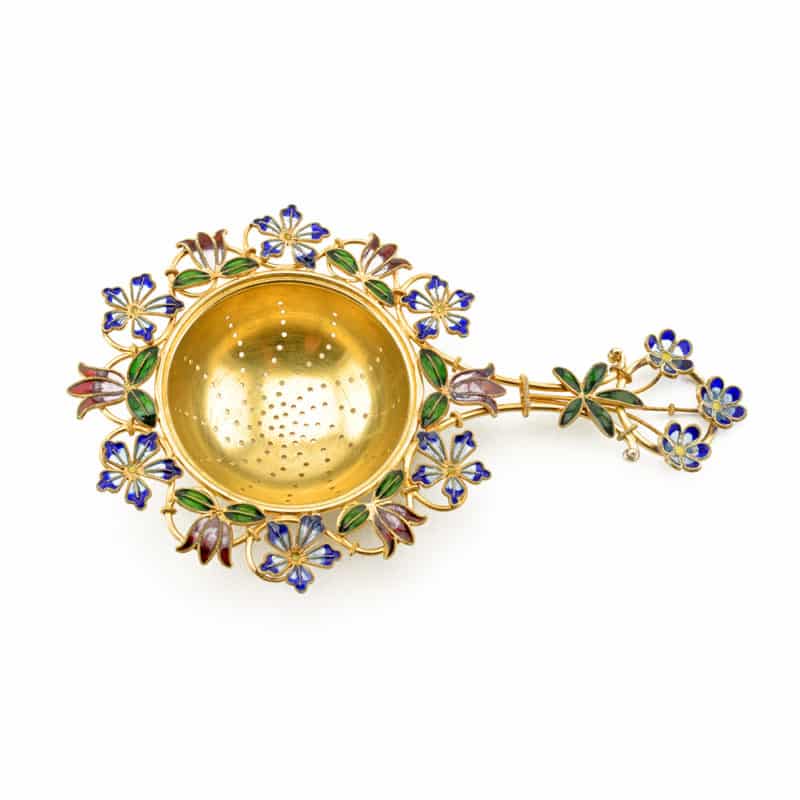 A Norwegian Plique-a-jour Enamel Tea Strainer - Image 2