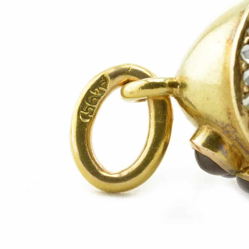 A Faberge jeweled gold miniature pendant egg, Eduard Schramm - Image 4