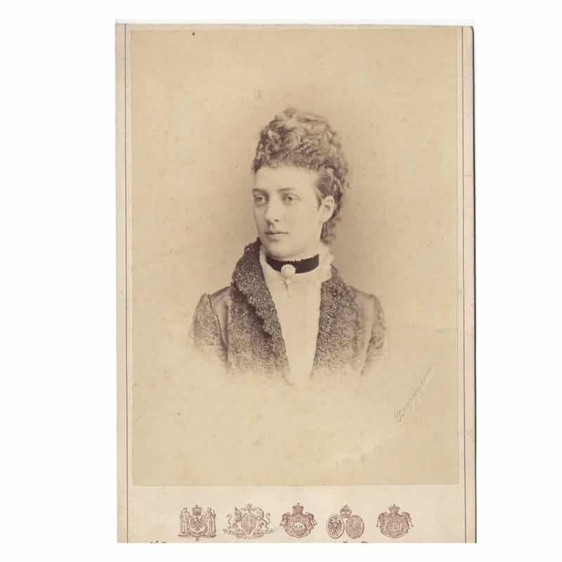 A cabinet card photograph of Alexandra, Princess of Wales, later Queen Alexandra