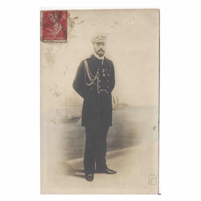 A French photo postcard with Tsar Nicholas II in naval uniform