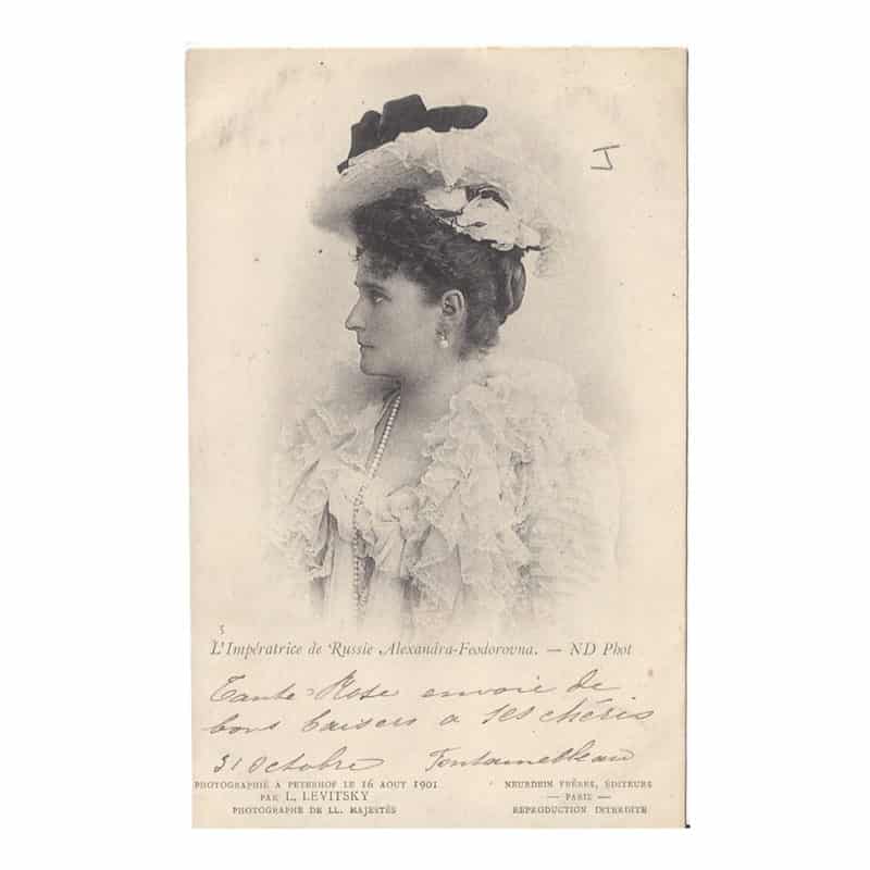 A French printed postcard after 1901 photograph of Alexandra Feodorovna by Levitsky
