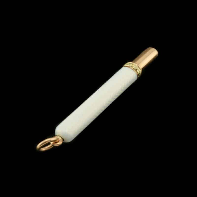A Faberge  gold mounted silver gilt and guilloche enamel pencil - Image 2