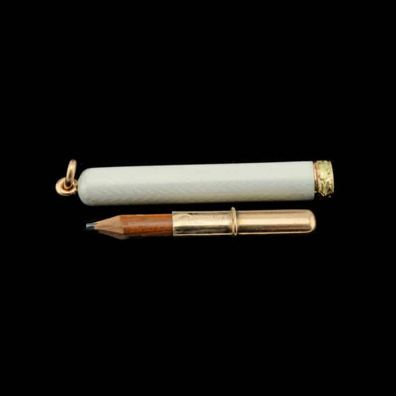A Faberge  gold mounted silver gilt and guilloche enamel pencil - Image 3