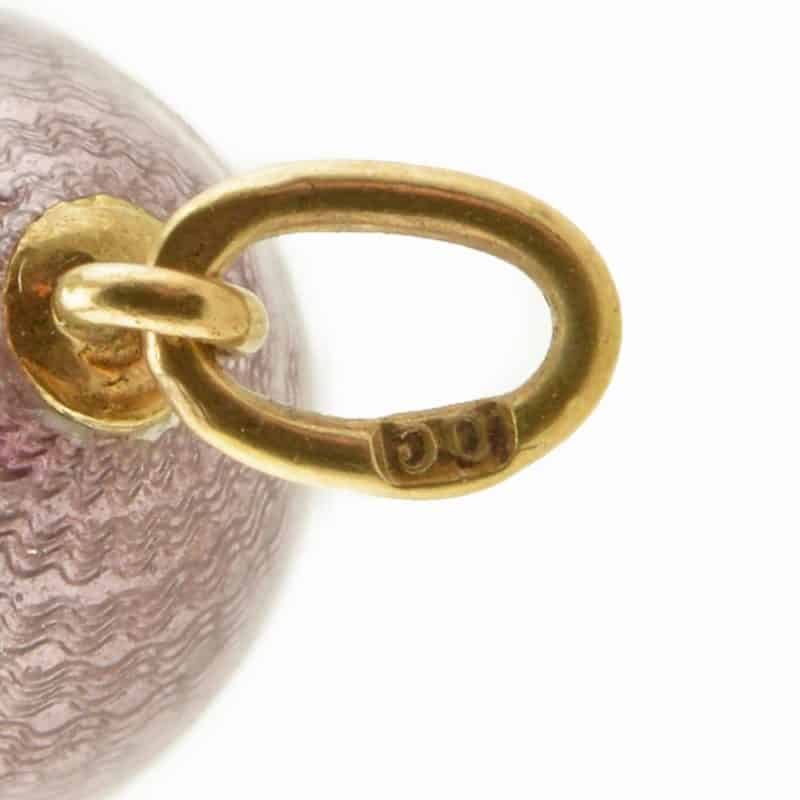 A Fabergé gold & guilloché enamel pendant egg, workmaster Alfred Thielemann - Image 3