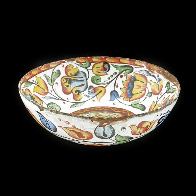A Russian Enamel Copper Bowl, Solvychegodsk, late 17th Century