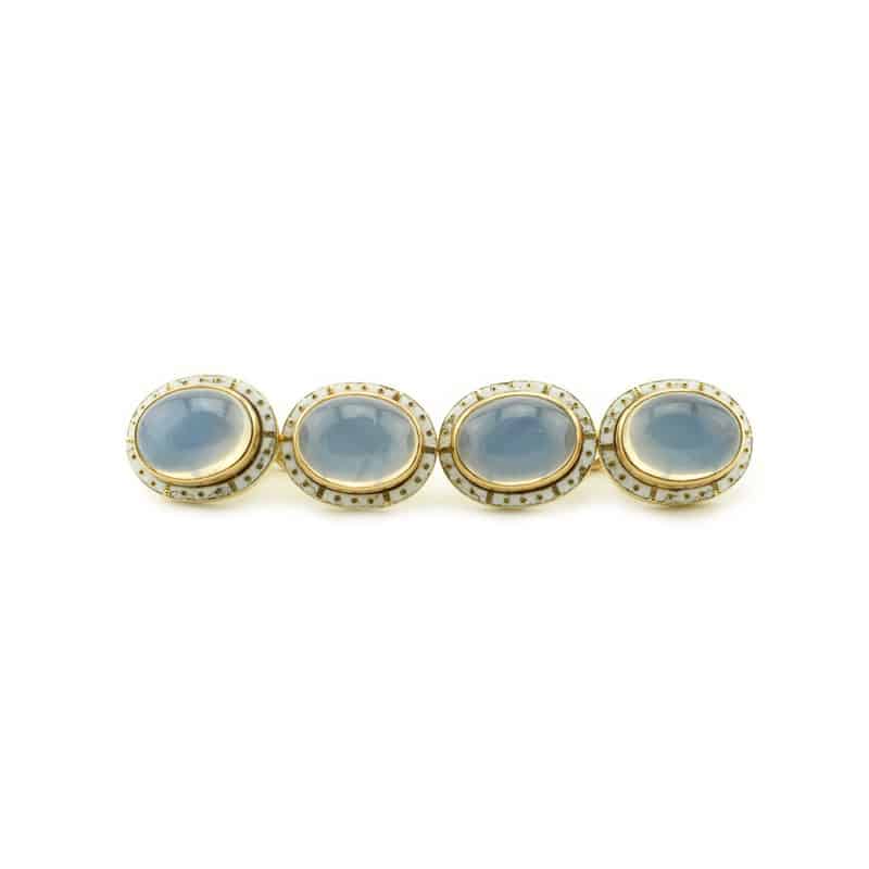 Russian Grand Duke Peter Nikolaevich Cufflinks - Moonstones and Enamel