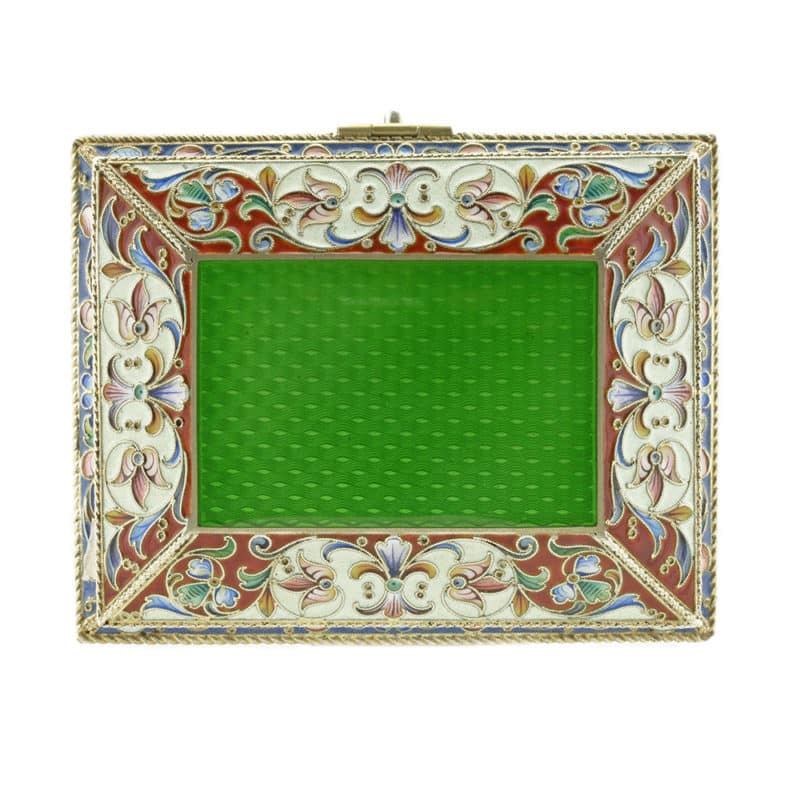 A Cloisonne and Guilloche Enamel Silver-Gilt Casket - Image 4