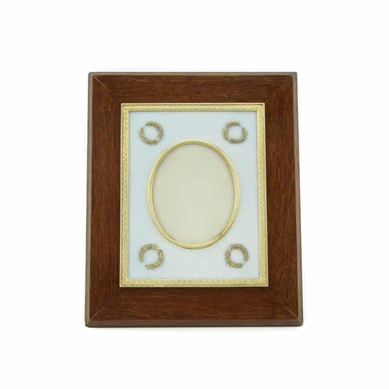 A Faberge Silver Mounted, Wood and Guilloche Enamel Photograph Frame, Anders Nevalainen