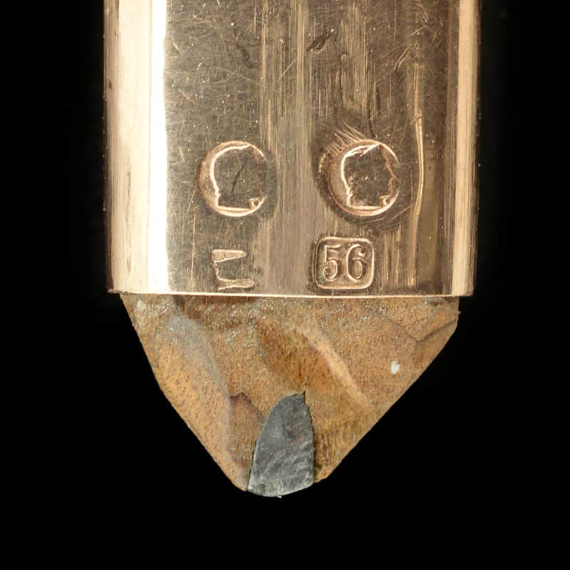 An antique Fabergé two-color gold & guilloché enamel pencil holder - Image 5