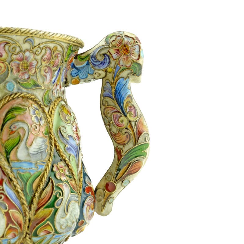 Feodor Ruckert Enamel 3 Handled Loving Cup - Image 3