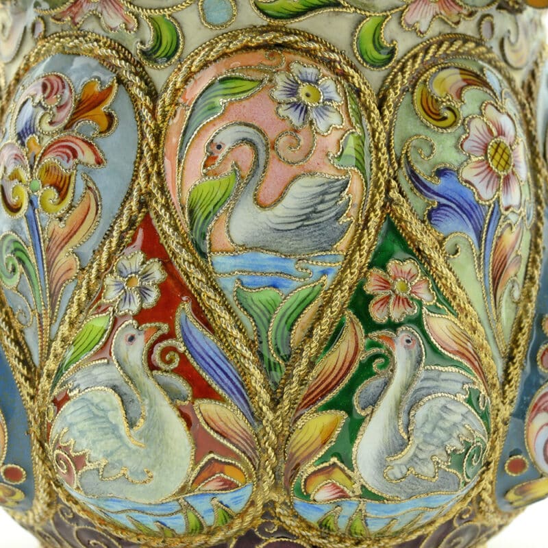 Feodor Ruckert Enamel 3 Handled Loving Cup - Image 4
