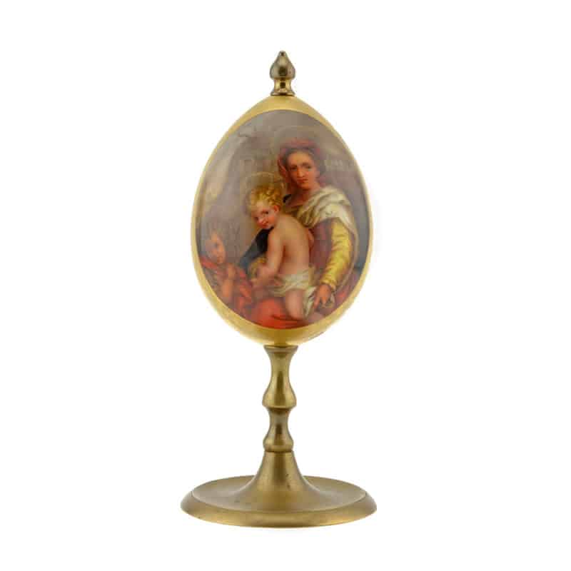 Russian Porcelain Easter Egg with Painted Scene