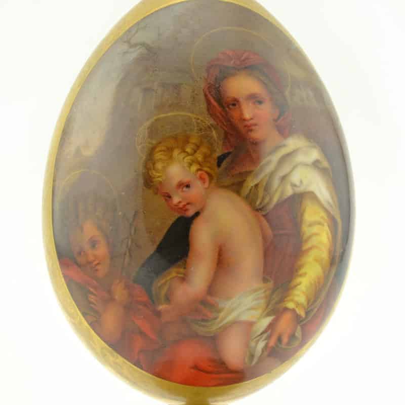 Russian Porcelain Easter Egg with Painted Scene - Image 4
