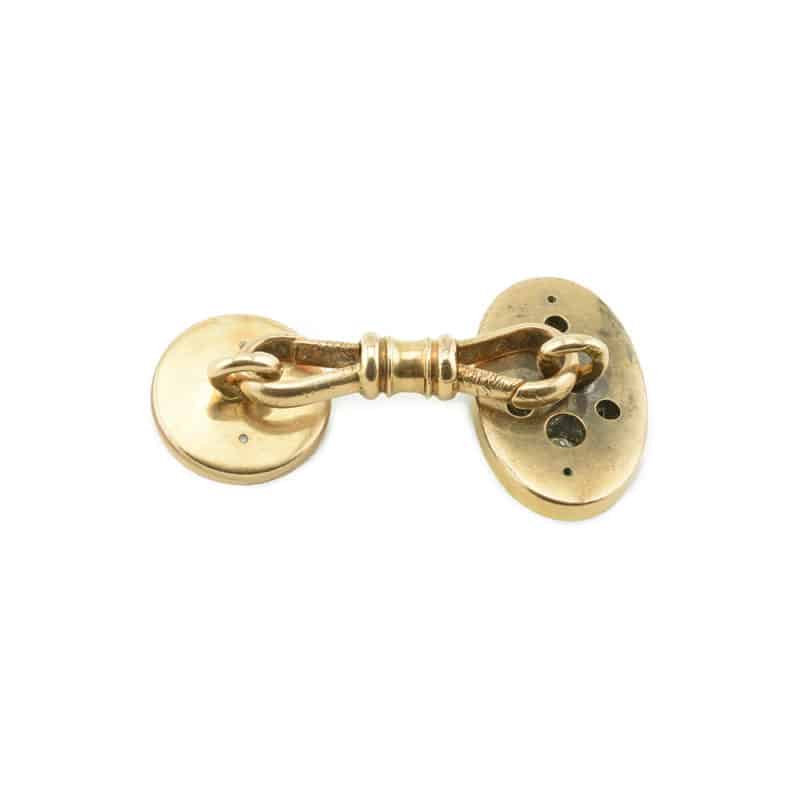 A Pair of Faberge Gold, Enamel and Diamond Cufflinks, Eduard Schram - Image 5