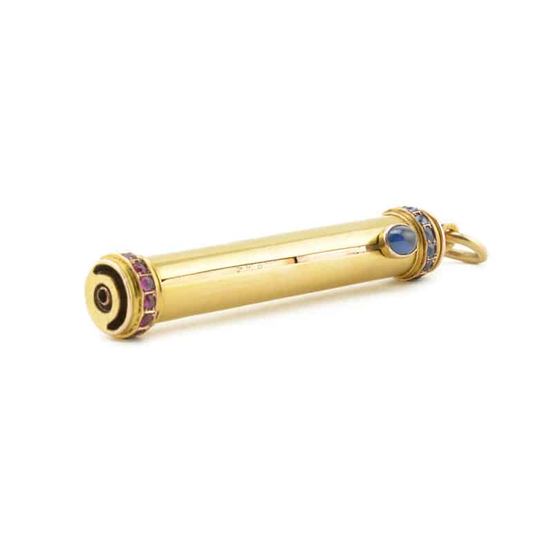 Faberge gold, ruby and sapphire retractible combination pencil/pen, Alfred Thielemann - Image 2