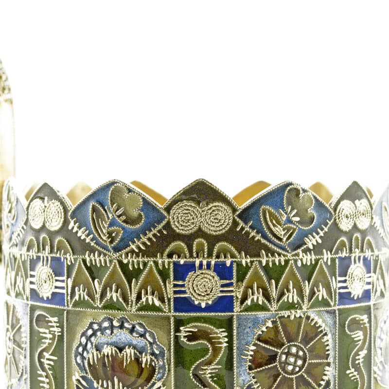 A Faberge Silver and Shaded Cloisonne Enamel Tea Glass Holder - Image 5